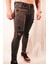 Açık Kahverengi Yırtık ve Fermuarlı Dar Paça Detaylı Slim Fit Jeans 2