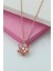 Gümüş Pembe Taşlı Lotus Çiçeği Kolye 1