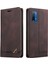Xiaomi Redmi 9t / 9 Power Için Premium Vintage Pu Deri Kılıf Mat Cüzdan Çevirme Standı Kapağı Kahverengi (Yurt Dışından) 1