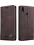 Xiaomi Redmi Note 7 / Note 7 Pro Için Premium Vintage Pu Deri Kılıf Mat Cüzdan Çevirme Standı Kapağı Kahverengi (Yurt Dışından) 1