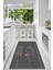 Dijital Baskılı Kaymaz Taban Yıkanabilir Gold Kitchen Yazılı Antrasit Mutfak Halı YOLLUK-D5014 1