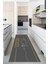 Dijital Baskılı Kaymaz Taban Yıkanabilir Gold Kitchen Yazılı Antrasit Mutfak Halı YOLLUK-D5014 2