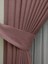 Pembe Düz Renk Pileli Keten Fon Perde, Seyrek Pile, Tek Kanat 50 x 270 Cm. 4