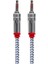 3.5 mm Stereo Erkek/erkek Metal Başlık Örgülü Aux Stereo Kablo 1.5 Metre 1