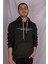 Siyah Renk Kapüşonlu Kanguru Cep Detaylı Erkek Sweatshirt 3