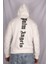 Beyaz Renk Kapüşonlu Kanguru Cep Detaylı Erkek Sweatshirt 1