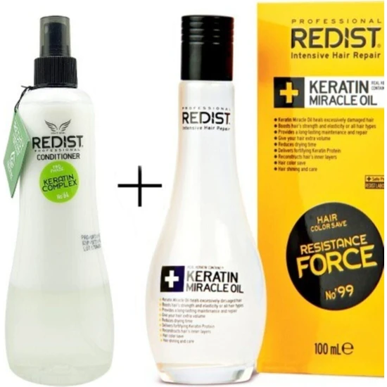 Redist Keratinli Saç Bakım Yağı 100 ml + Keratin Fön Suyu 400ML.