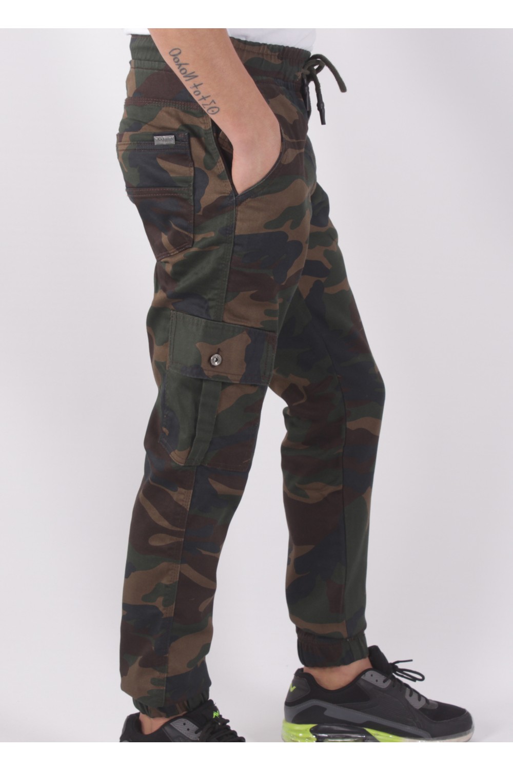 Black Steel Slim Fit,bel ve Paça Lastikli,kargo Cepli Kamuflaj Desen PANTOLON-91000 görsel 8