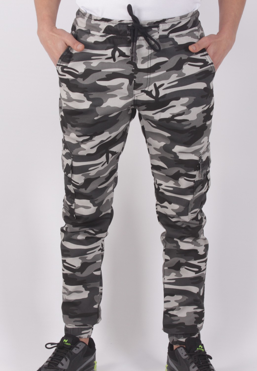 Black Steel Slim Fit,bel ve Paça Lastikli,kargo Cepli Kamuflaj Desen PANTOLON-91000
