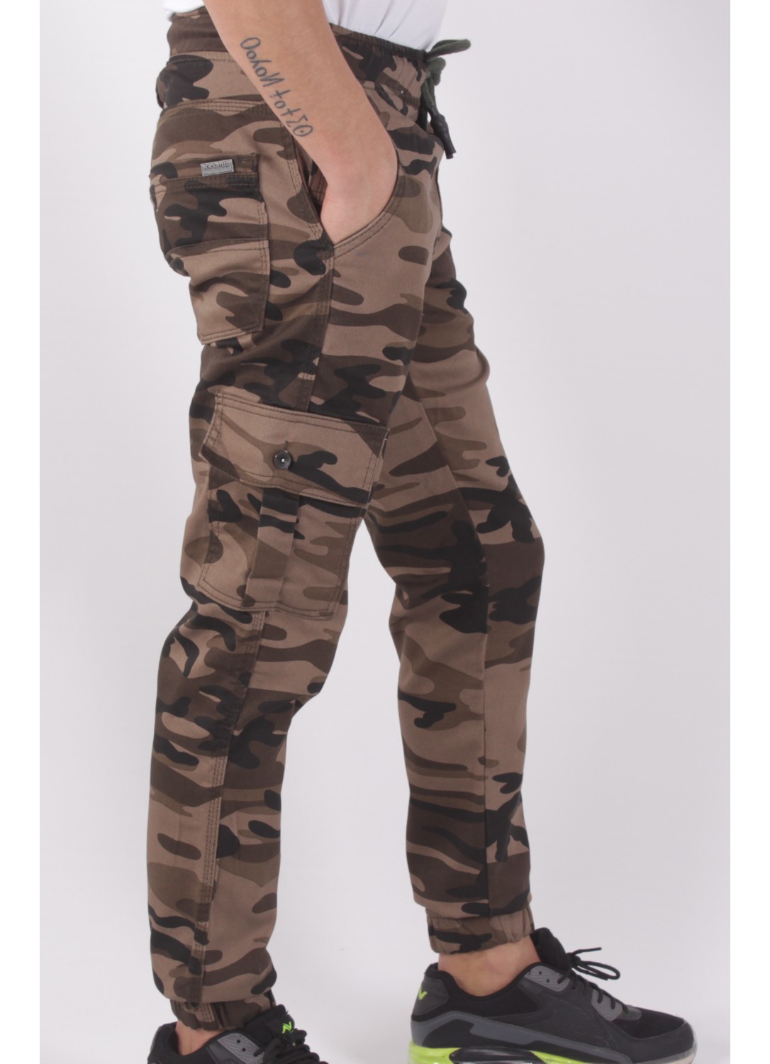 Black Steel Slim Fit,bel ve Paça Lastikli,kargo Cepli Kamuflaj Desen PANTOLON-91000 görsel 2