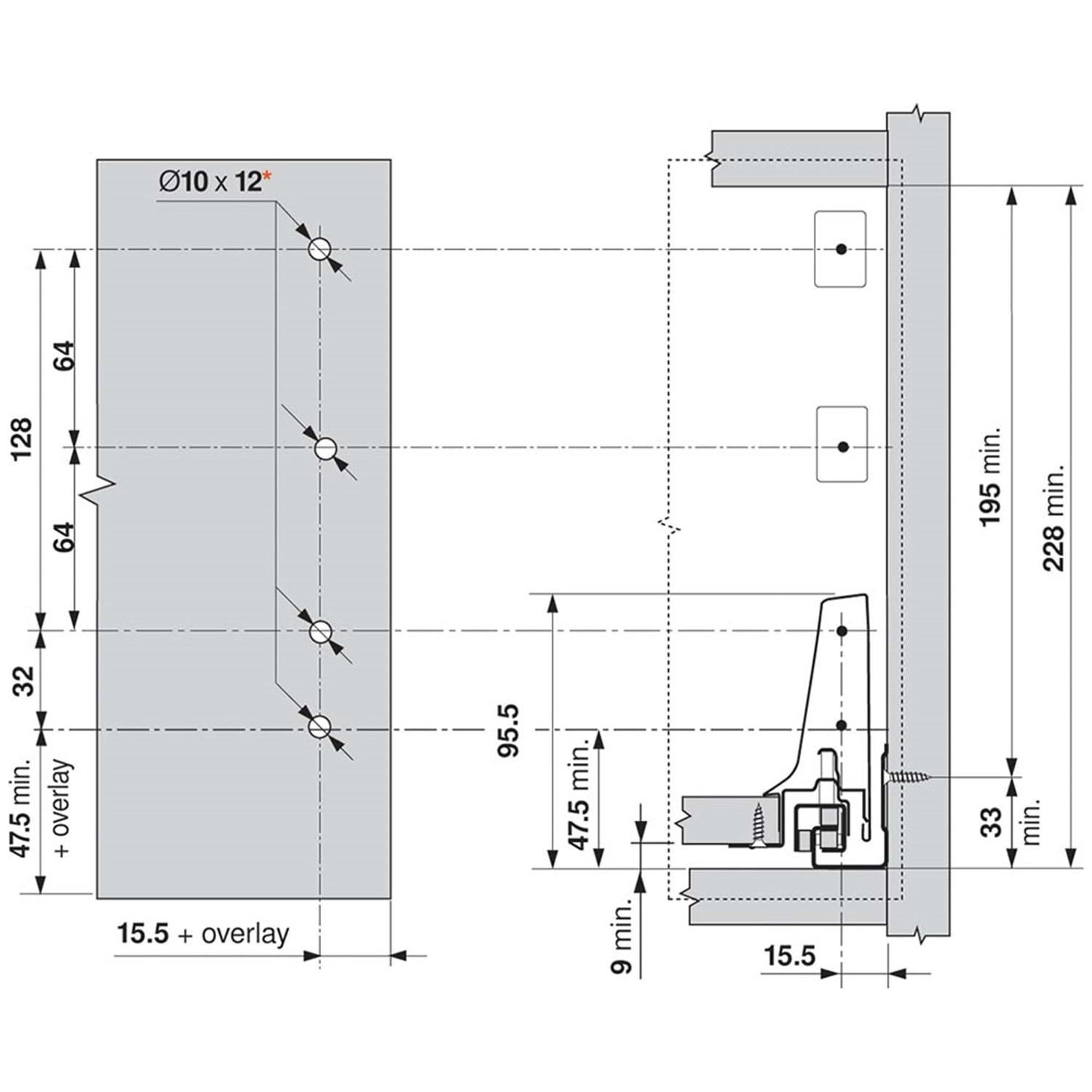 BLUM FIXATION AVANT 2X Fixations Pour Tandembox Tiroir Remplacement ZSF. 3502 EUR 8,97 - FR