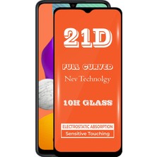 Kzy Samsung Galaxy M22 Tam Kaplayan 21D Temperli Ekran Koruyucu Cam