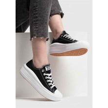 Converse All Star Siyah Beyaz Kalın Yüksek Taban Ayakkabı 570256C V5