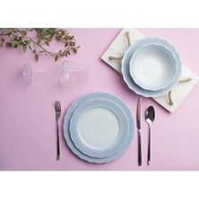 Porland Ayliz Mavi 24 Parça 6 Kişilik Yemek Takımı