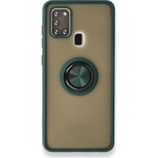 Ifix Samsung A21S Yüzüklü Buzlu Kılıf Yeşil