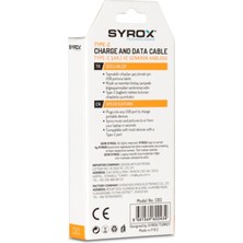 Syrox C71 Type-C Girişli 2.0A Şarj ve Data Kablosu