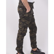 Black Steel Slim Fit,bel ve Paça Lastikli,kargo Cepli Kamuflaj Desen PANTOLON-91000