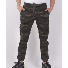 Black Steel Slim Fit,bel ve Paça Lastikli,kargo Cepli Kamuflaj Desen PANTOLON-91000