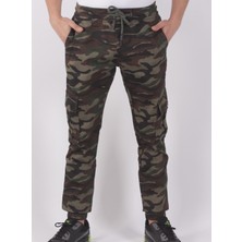 Black Steel Slim Fit,bel ve Paça Lastikli,kargo Cepli Kamuflaj Desen PANTOLON-91000