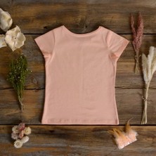 Think Simple Think SimpleThink Simple Organik Kız Çocuk Kısa Kollu T-Shirt - Somon