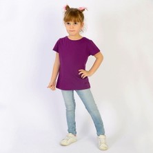 Think Simple Think SimpleThink Simple Organik Kız Çocuk Kısa Kollu T-Shirt - Mor