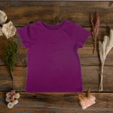 Think Simple Think SimpleThink Simple Organik Kız Çocuk Kısa Kollu T-Shirt - Mor