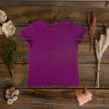 Think Simple Think SimpleThink Simple Organik Kız Çocuk Kısa Kollu T-Shirt - Mor