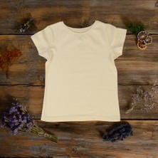 Think Simple Think SimpleThink Simple Organik Kız Çocuk Kısa Kollu T-Shirt - Ekru