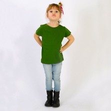 Think Simple Think SimpleThink Simple Organik Kız Çocuk Kısa Kollu T-Shirt - K.yeşil