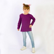 Think Simple Think SimpleThink Simple Organik Kız Çocuk Uzun Kollu T-Shirt - Mor