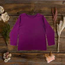 Think Simple Think SimpleThink Simple Organik Kız Çocuk Uzun Kollu T-Shirt - Mor