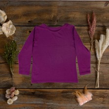 Think Simple Think SimpleThink Simple Organik Kız Çocuk Uzun Kollu T-Shirt - Mor