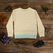 Think Simple Think SimpleThink Simple Organik Kız Çocuk Sweat-Shirt - Ekru-Su Yeşili