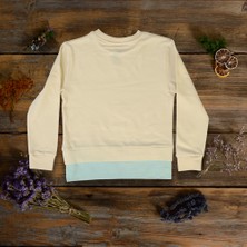 Think Simple Think SimpleThink Simple Organik Kız Çocuk Sweat-Shirt - Ekru-Su Yeşili