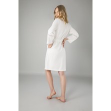 Nuşa Krem Dantelli Pike Bayan Sabahlık