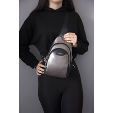 Silver Polo Silver  Polo Kadın Bel Çantası Platin - Siyah NV959