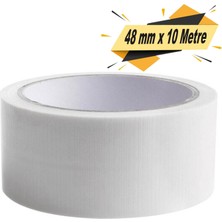 Badem10 Bondit Tamir Bandı 48 mm x 10 Mt Çok Amaçlı Duct Tape Takviye Bant (Beyaz)