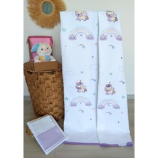 Mellow .pamuk Lila Unicorn Desenli Ince Biyeli Bebek Pike Takımı