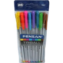 Pensan 1003 Trıball 8 Renk Tükenmez Kalem Seti Triangular Uçlu 8 Adet Kalem