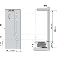 Blum ZF7C70E2 Legrabox C Ön Bağlantı Elemanı Dübelli