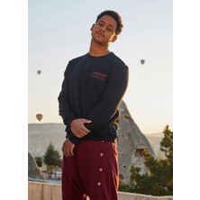 Clandestino Baskılı Sweatshirt Siyah