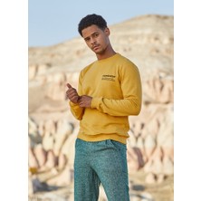 Clandestino Baskılı Sweatshirt Sarı