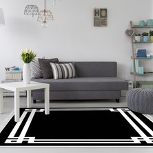 Alanur Home Eko Trend Djt Halı Yıkanabilir Kaymaz Taban 1669 Modern Siyah