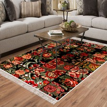 Alanur Home Eko Trend Djt Halı Yıkanabilir Kaymaz Taban P1333 Etnik Bordo