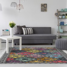 Alanur Home Eko Trend Djt Halı Yıkanabilir Kaymaz Taban F5008 Iskandinav Renkli