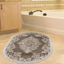 Alanur Home Eko Trend Djt Banyo Paspası Yıkanabilir Kaymaz Taban 762 Oval Osmanlı Vizon