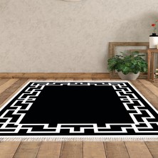Alanur Home Eko Trend Djt Halı Yıkanabilir Kaymaz Taban F5035 Modern Siyah