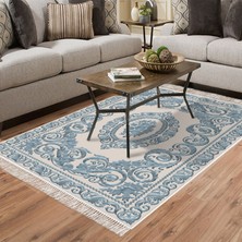 Alanur Home Eko Trend Djt Halı Yıkanabilir Kaymaz Taban 747 Klasik Mavi