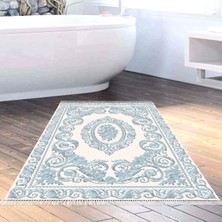 Alanur Home Eko Trend Djt Banyo Paspası Yıkanabilir Kaymaz Taban 747 Klasik Mavi