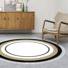 Alanur Home Eko Trend Djt Haı Yıkanabilir Kaymaz Taban 673m Yuvarlak Bordürlü Krem